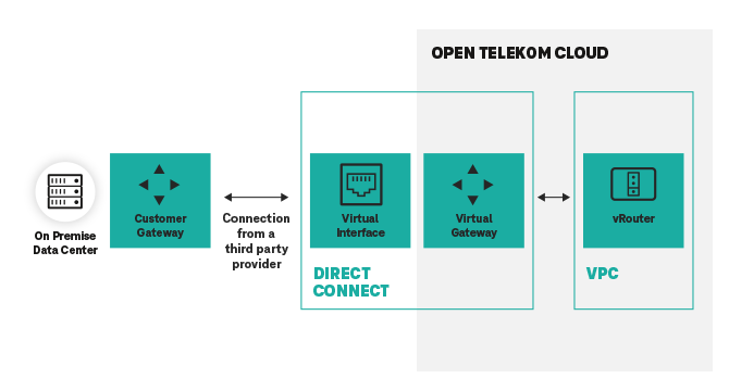 Structure and function of Direct Connect: Dedicated physical port