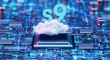 A circuit board with a processor, and above it the text “s9” on a cloud.