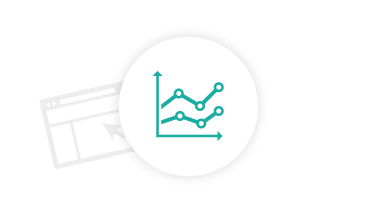 Icon composition of diagram and web interface symbolize improved monitoring