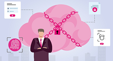 Visualisierung einer Cloud-Infrastruktur mit Schutzschild-Symbol als Darstellung der Cloud Firewall zur Absicherung von Workloads.