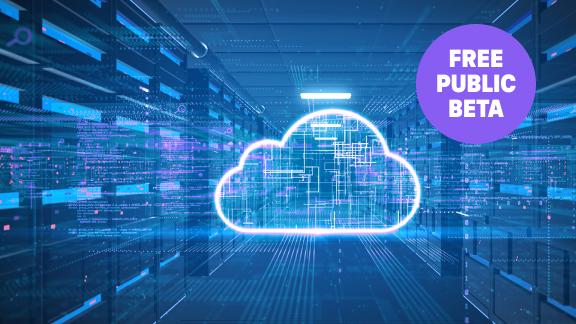 A bright cloud symbol amidst dark server racks indicates a simple migration
