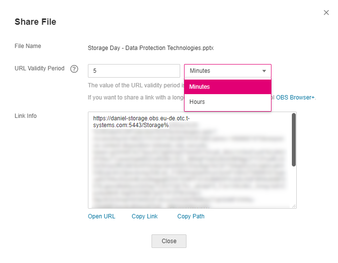 OBS share link Screenshot OBS share link